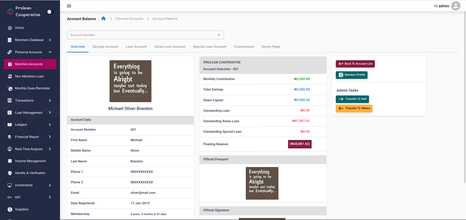 Accont Overview